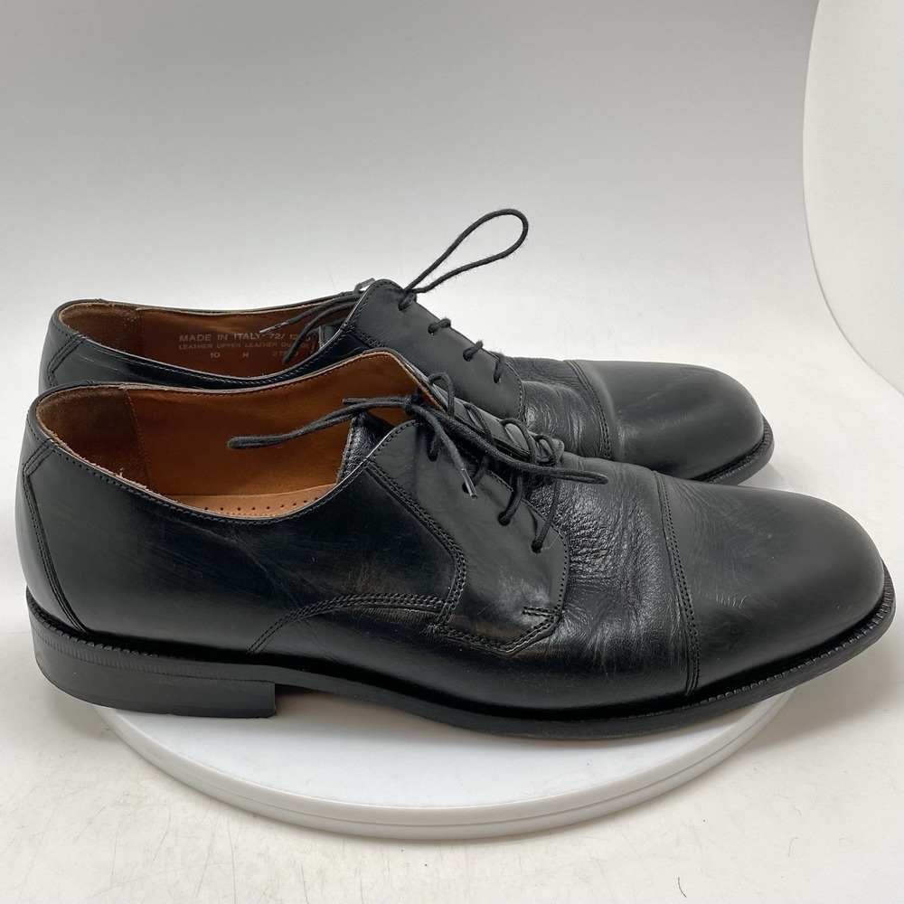 Bostonian Florentine Dress Shoes Mens 10 M Black Leather Cap Toe‎ 27840 Italy